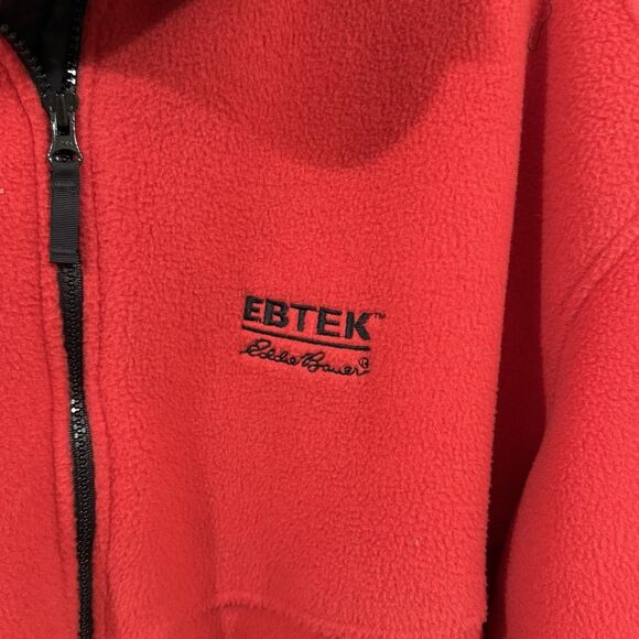 Vintage Eddie Bauer EBTEK Men’s‎ Red Polartec Fleece Jacket Size Xlarge Made USA - Picture 2 of 5